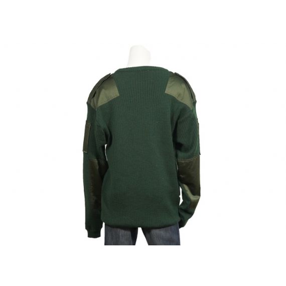 Suéter de uniforme militar de cuello redondo de lana verde de Oliver