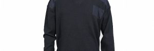 Cotton V Neck Plain Knitted Pullover Military Uniform Sweater Anti - Pilling Navy Color