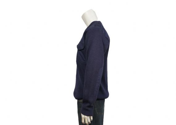 Suéter de uniforme militar de invierno personalizado Suéter militar para hombre de mezcla de lana azul marino