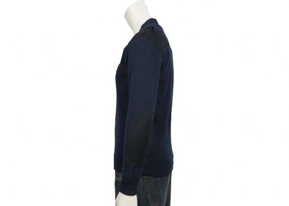 Jersey de punto de ejército mezclado poliéster suave con cuello en V en estilo británico