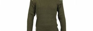 Heavy Duty Police Thick Pullover Sweaters , Brown Military Sweater With Elbow Patch