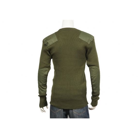 Heavy Duty Police Thick Pullover Sweaters , Brown Military Sweater With Elbow Patch