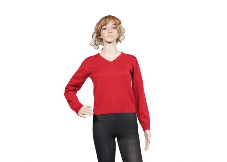 Diseño de acrílico del OEM del suéter del uniforme escolar de la muchacha del color rojo para la primavera