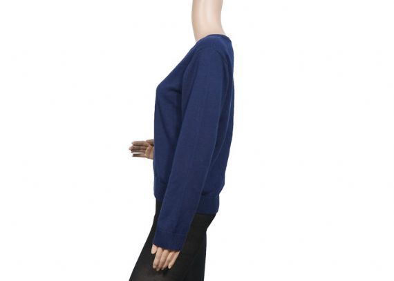 Suéteres azules antipilling del uniforme escolar del azul del otoño con el dobladillo de la costilla para unisex