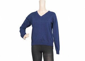 Autumn Blue Anti – Pilling School Uniform Sweaters With Rib Hem For Unisex