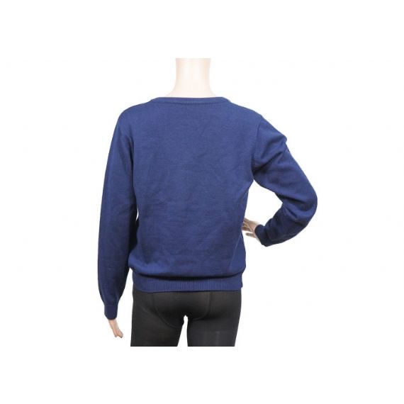 Suéteres azules antipilling del uniforme escolar del azul del otoño con el dobladillo de la costilla para unisex