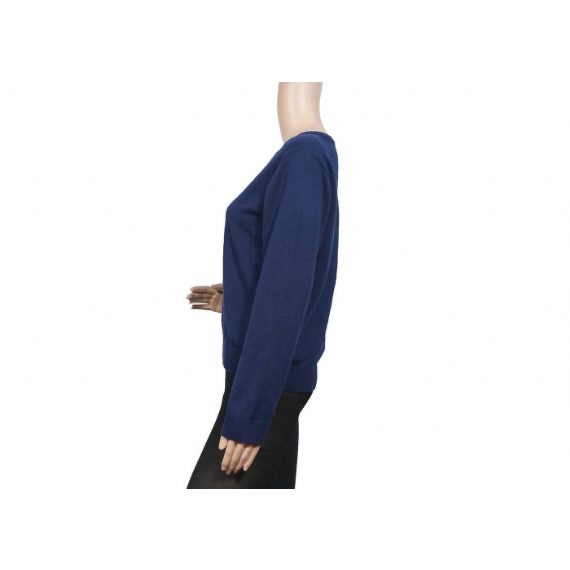 Suéteres azules antipilling del uniforme escolar del azul del otoño con el dobladillo de la costilla para unisex
