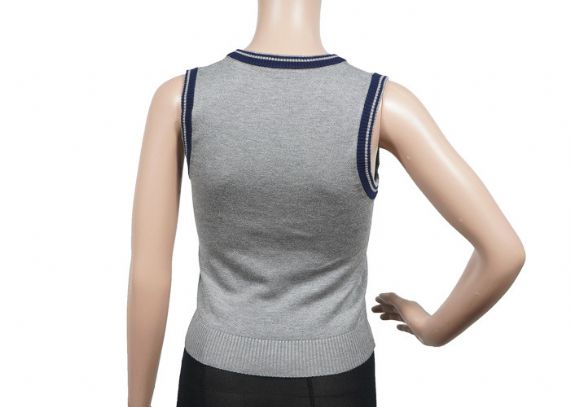 Suéter de uniforme escolar sin mangas de mezcla de algodón para niñas