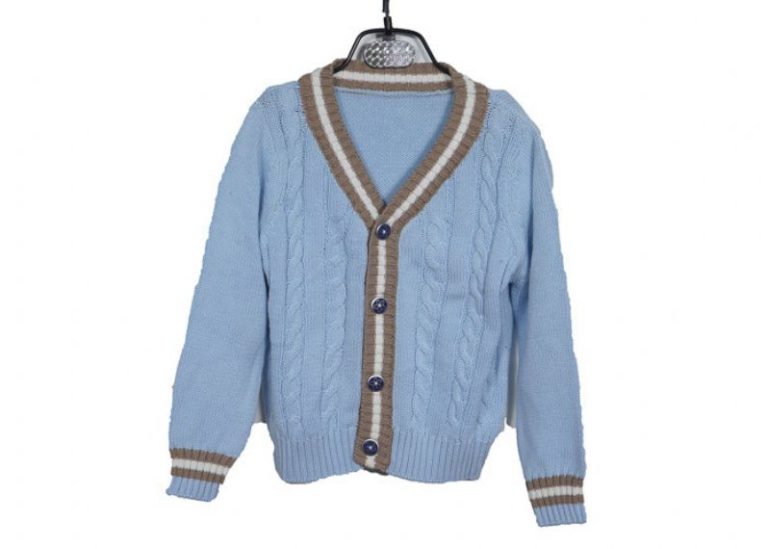Blue Children Winter Autumn Cable Kids Knit Sweater Cardigan Clothing For Boy