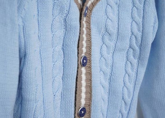 Niños azules Invierno Otoño Cable Niños Suéter de punto Cardigan Ropa para niño
