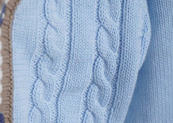 Niños azules Invierno Otoño Cable Niños Suéter de punto Cardigan Ropa para niño