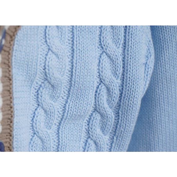 Niños azules Invierno Otoño Cable Niños Suéter de punto Cardigan Ropa para niño