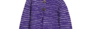 Winter Thick Purple 7 Gauge Warm Young Girl Cardigan Buttons Knitwear Europe Style