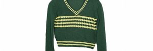 British V Neck Green Pattern Boys Knit Sweater Children Pullover Clothing