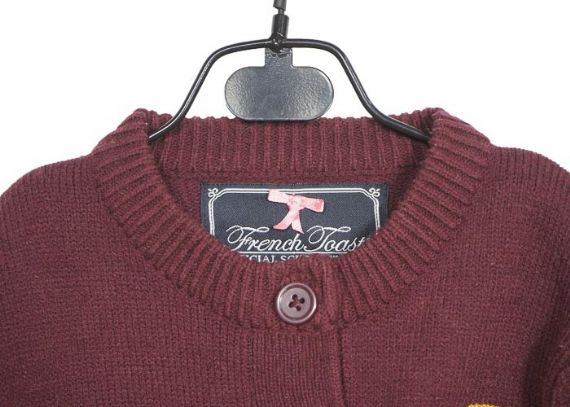 Cárdigan de manga larga morado Suéter de punto para niños Diseños de invierno con dos bolsillos