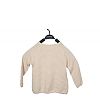 Autumn White Round Neck Kids Cardigan Sweater With Button For Girls In 12 Gauge