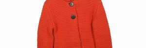 Winter Girl Warm Casual Knitted Cardigan Kids Sweater Pure Orange Custom Design