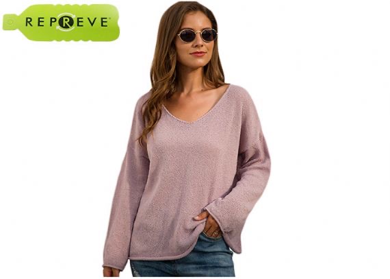 Sudadera con capucha sostenible de otoño suelta con cuello en V