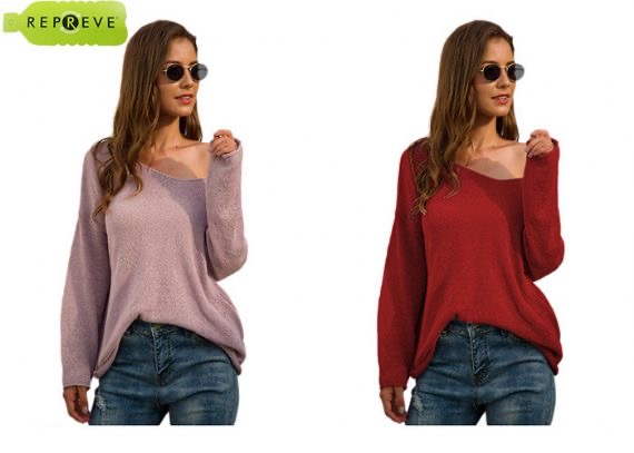 Sudadera con capucha sostenible de otoño suelta con cuello en V