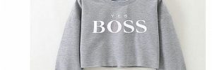 Printed Long Sleeve Sustainable Crop Top