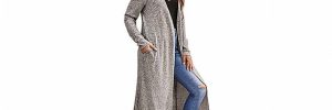 Recycled Polyester Knitted Long Sustainable Cardigan for Women