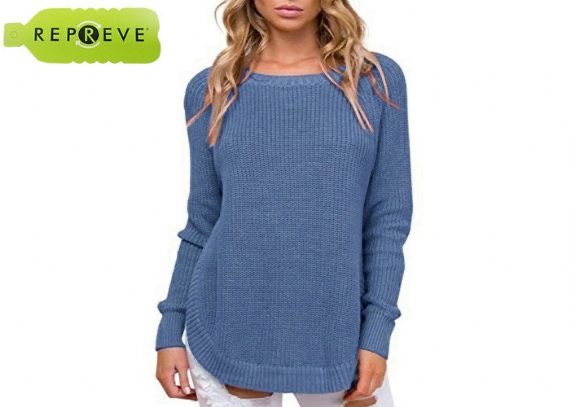 Jersey de mujer reciclado de punto con cuello redondo 7GG