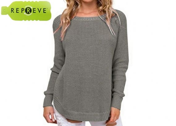 Jersey de mujer reciclado de punto con cuello redondo 7GG