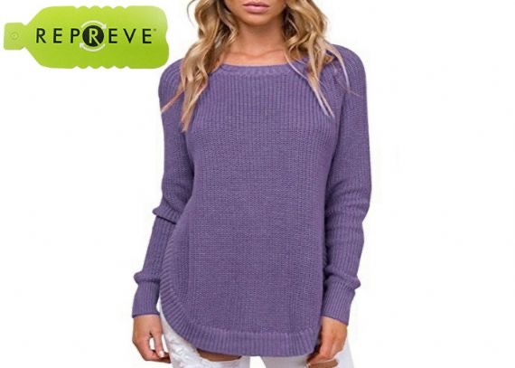 Jersey de mujer reciclado de punto con cuello redondo 7GG