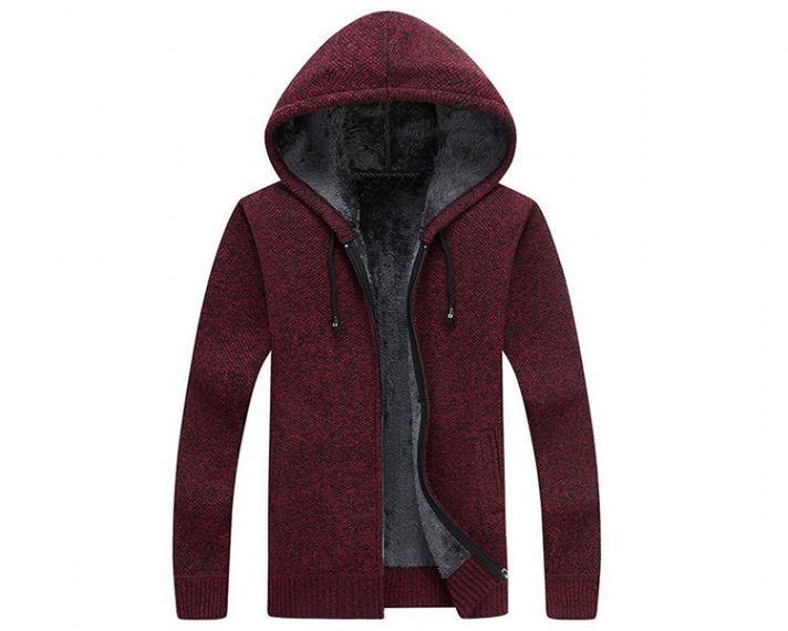 ISO M L XL V Neck Cardigan Zipper Mens Knit Sweater