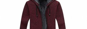 ISO M L XL V Neck Cardigan Zipper Mens Knit Sweater
