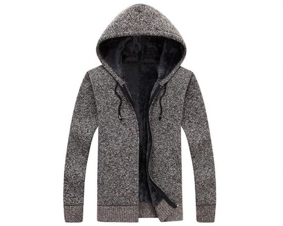 Suéter de punto para hombre con cremallera y cuello en V ISO M L XL