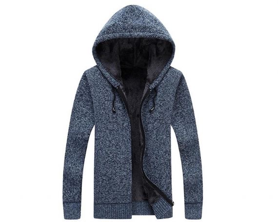 Suéter de punto para hombre con cremallera y cuello en V ISO M L XL