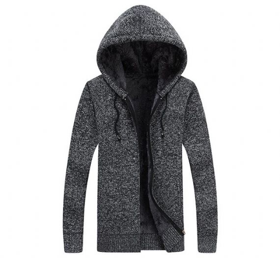 Suéter de punto para hombre con cremallera y cuello en V ISO M L XL
