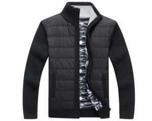 L XL XXL Muscle Fit Patchwork Knitted Cardigan Jacket