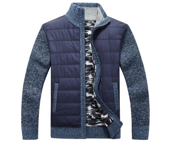 L XL XXL Chaqueta tipo cárdigan de punto con patchwork y corte musculoso