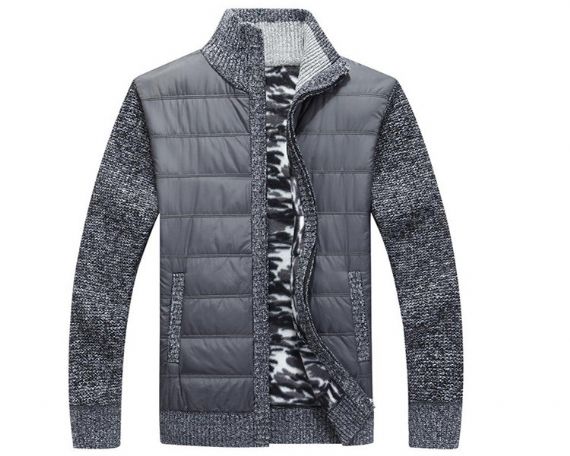 L XL XXL Chaqueta tipo cárdigan de punto con patchwork y corte musculoso