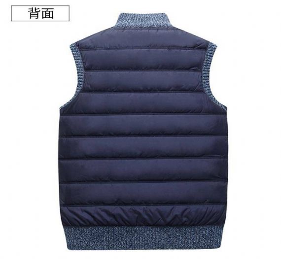 Chaleco sin mangas hecho punto cuello mandarín de la rebeca del OEM
