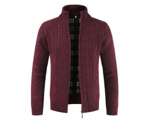 OEM Thick Cardigan Zipper Collar Cozy Knit Sweater