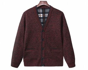 Knitted Mens V Neck Shawl Collar Cardigan Jumper