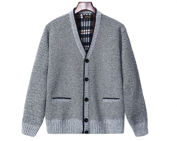 Knitted Mens V Neck Shawl Collar Cardigan Jumper