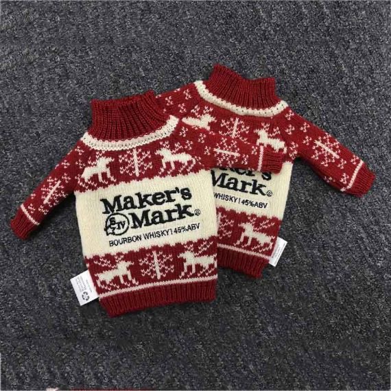 Poliéster sostenible hecho a medida suéter de botella de vino koozie blusa para Maker ‘s mark