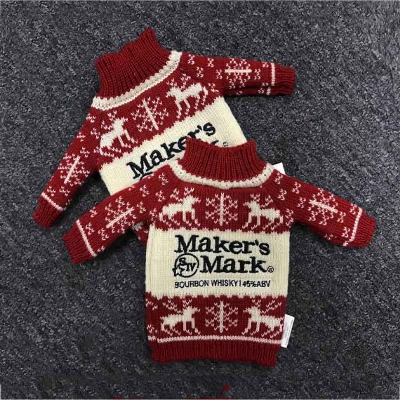 Poliéster sostenible hecho a medida suéter de botella de vino koozie blusa para Maker ‘s mark