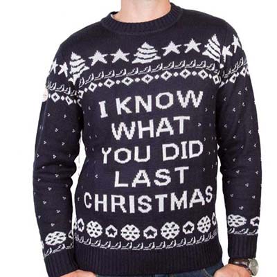 Sé lo que hiciste la última Navidad Ugly Christmas Sweater Set