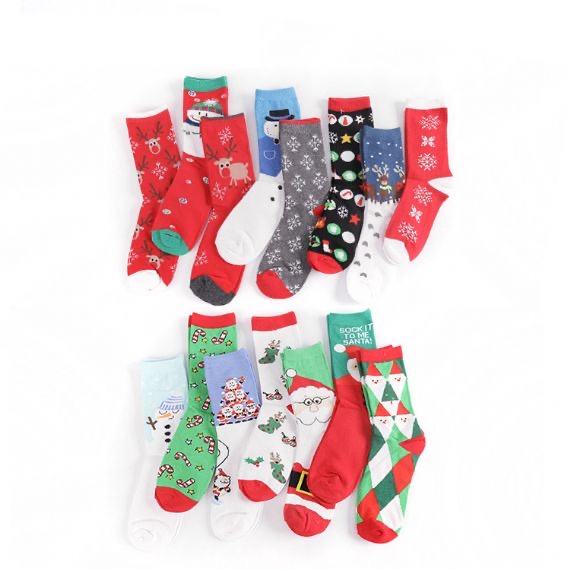 Bonitos calcetines navideños medianos para mujer