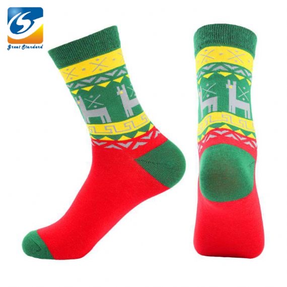 Jacquard Print Christmas Crew Socks