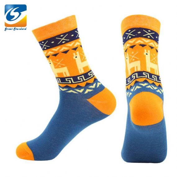 Jacquard Print Christmas Crew Socks