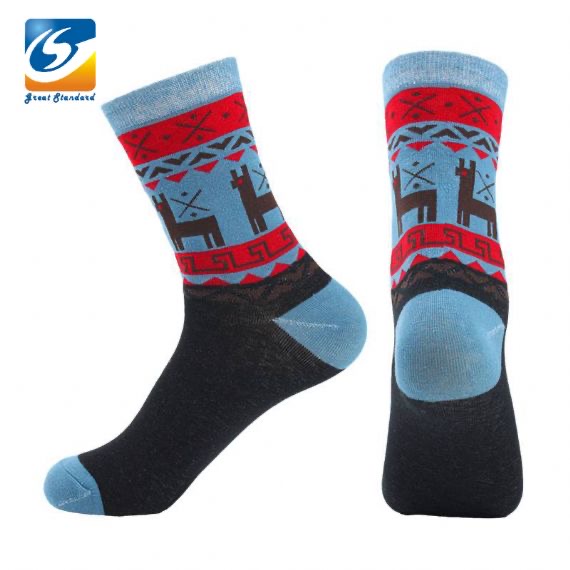 Jacquard Print Christmas Crew Socks