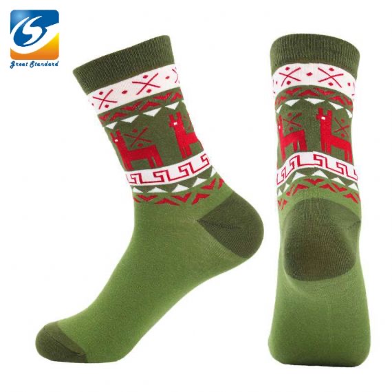 Jacquard Print Christmas Crew Socks