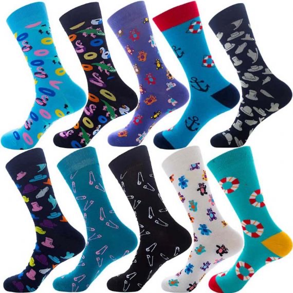 Calcetines al por mayor de los hombres coloridos de la novedad