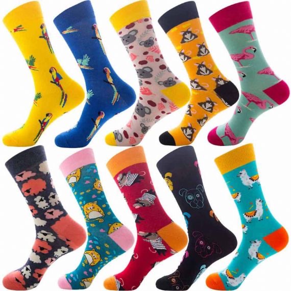 Calcetines al por mayor de los hombres coloridos de la novedad